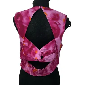 Sachin + Babi Abstract Print Pink Cropped Sleeveless Top(Size 10) thumbnail 2
