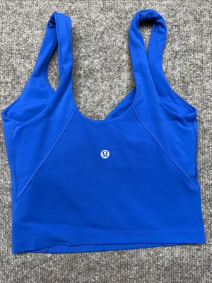 Lululemon Align Royal Blue V-Neck Crop Tank Top thumbnail 4