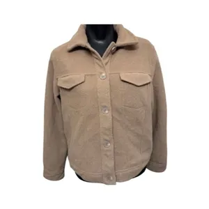 Joie Camel Mocha Moto Teddy Cropped Shacket Medium thumbnail 2