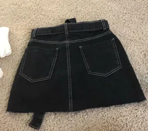 Forever 21 Black denim skirt with white outline never worn thumbnail 2