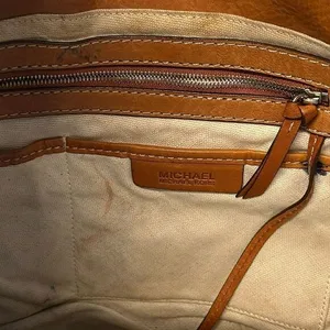 Y2K Michael Kors Buckle Hobo Shoulder Bag Cognac‎ Brown Slouchy Western Country thumbnail 11