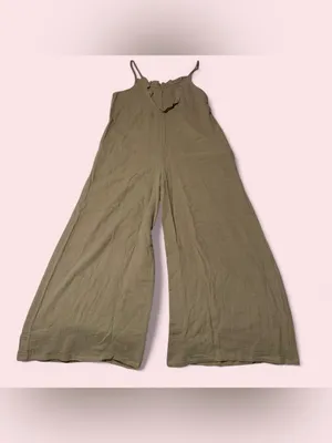 BUCKETLIST Olive Green Wide-Leg Sleeveless Jumpsuit thumbnail 2