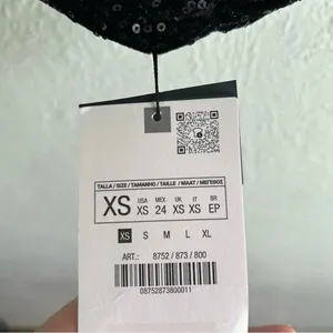 Zara Sequin Halter Vest Top Black Sz XS NWT thumbnail 5