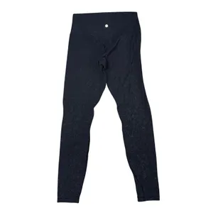 Lululemon Wunder Under Leggings Womens 8 Black‎ Floral Embossed High Rise thumbnail 3