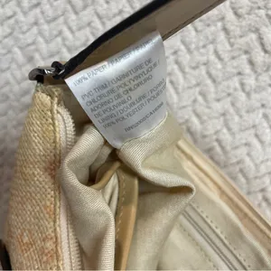 Liz Claiborne Y2K Tan Monogram Straw‎ Texture Preppy Shoulder Bag thumbnail 9