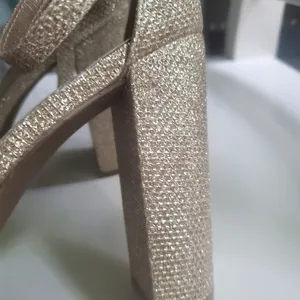 Dream Paris Elegant Gold Block Heel Sandals Size 7.5 Womens Strappy 3 Inch Heels thumbnail 3