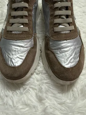 Wonders Women’s Sneakers EU 39 US 8.5 Silver Taupe Suede Platform thumbnail 4