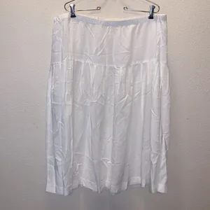 White stretchy casual summer sheer office midi skirt thumbnail 4