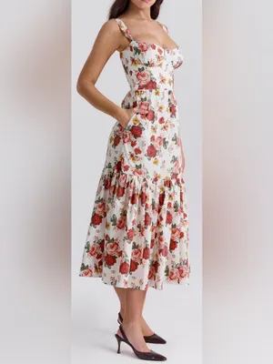 NEW HOUSE OF CB Elia Floral Sweetheart Neck Sundress Sz XL thumbnail 3