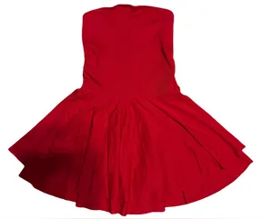 Strapless Red Skater Dress - Classic Flare thumbnail 1