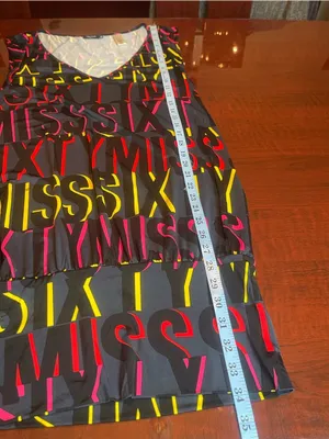 Vintage Miss Sixty Logo Print Sleeveless V-Neck Dress Made In Italy Sz S Y2K thumbnail 8