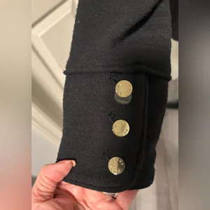 NWT DKNY Black Military Blazer Jacket Double-Breasted Gold Button Stand Collar thumbnail 10