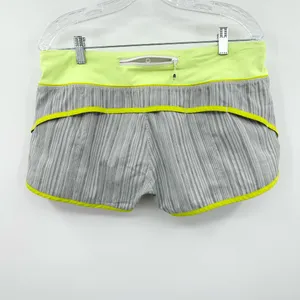 Lululemon Speed Shorts Space Silver Spoon Yellow Clear Mint Stretch‎ Size 10 thumbnail 2