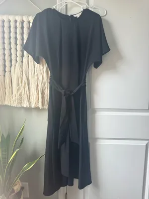 Nordstrom Charles Henry drop waist fit and flare black dress xs thumbnail 2