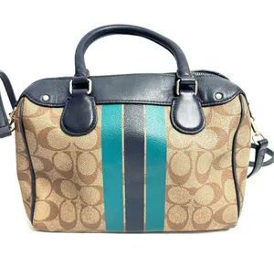 Coach Blue Varsity Stripe Mini Bennet Satchel Bag Purse Crossbody thumbnail 4