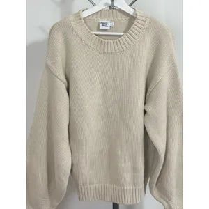 Princess Polly Chunky Knit Sweater Beige Oversized Crewneck Balloon Sleeve S/M thumbnail 2