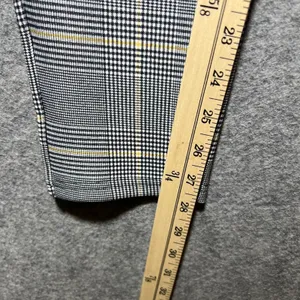 Indero Grey Glen Plaid High Waisted Pull On Trousers Dress Pants S M Tapered thumbnail 3