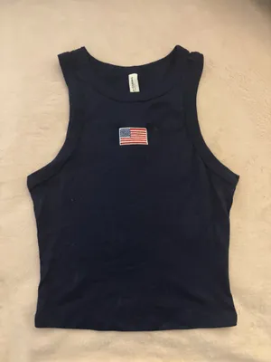 Navy American flag tank top Blue thumbnail 1