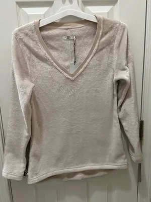 UGG Daisy Cozy Sweater Sweatshirt Fleece Cream Size Small NEW thumbnail 2