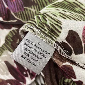 Signature Larry Levine Top Size Large Pleated Artsy Floral Whimsigoth Romantic thumbnail 6