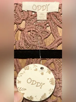Oddy Size 1XL 100% Polyester Mauve Pink Short Bell Sleeve Dress NWT thumbnail 2
