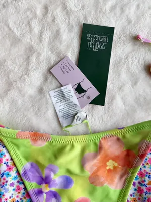 NWT Wild Fable Reversible High Leg Cheeky Side Tie Floral Bikini Bottom - XS thumbnail 2