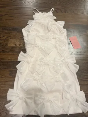 BHLDN Sleeveless Allover Bow High-Neck Mini Dress | Anthropologie thumbnail 7