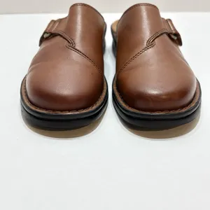 Clarks Women's Brown Leather Soft Cushion Clog Mule Size 7.5 Slip On thumbnail 6
