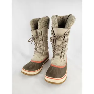Sorel Joan Of Arctic Leather Boots Women SZ 10 Waterproof Thick Knit Snow Winter thumbnail 2