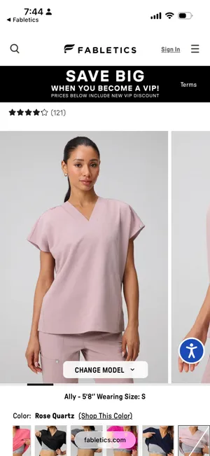 Fabletics Scrub Set built in bra thumbnail 3