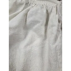 Isara Shop Elastic Waist Cream/Ivory XL Women's Cotton Thailand Pants thumbnail 2