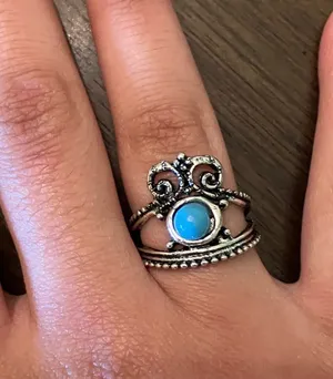Vintage Antique-Style Bohemian Crown Ring thumbnail 3