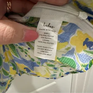 Lulus Artful Allure Blue Multi Floral Sleeveless Peplum Cami Top Medium thumbnail 10