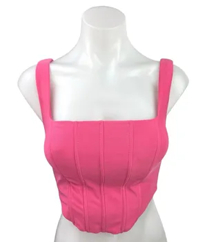 Edikted Isla Pink Sleeveless Cami Corset Bustier Corset Crop Tank Top Size S thumbnail 1