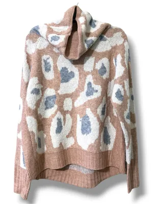 Entro women’s large pullover turtleneck leopard print sweater long sleeve new thumbnail 2