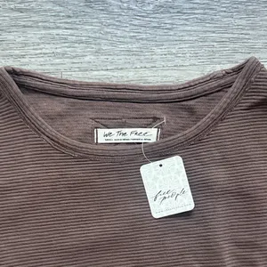 We The Free Eclipse Tee French Chocolate Brown Sweatshirt Ribbed Oversized thumbnail 6