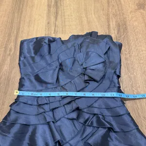 BCBGeneration Womens Flower Ruffle Strapless Cocktail Dress Blue Size 2 XS thumbnail 11