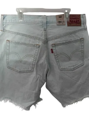 NWT Levi’s 501 Shorts Denim High Rise Button Fly Distressed S11 thumbnail 2