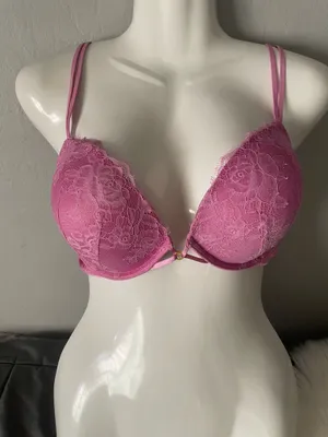 Victoria's Secret Bombshell Bra 34DD *Pink Rose Lace* thumbnail 2