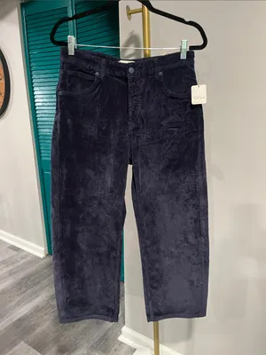 FREE PEOPLE NWT We The Free Deep Trance Dropped Corduroy Jeans / Deep Seas thumbnail 6