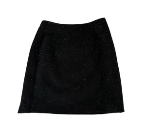 Laundry by Shelli Segal Skirt Womens 6 Black Sparkle Tweed Metallic A Line Party thumbnail 1