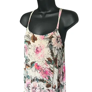 Plenty by Tracy Reese Floral Maxi Dress Sz XS Pink White Boho Gypsy Flowy‎ Sheer thumbnail 2