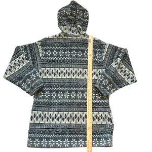 VTG Active Stuff Snowflake Fleece‎ Coat Hoodie Zip Jacket Womens L Christmas USA thumbnail 7