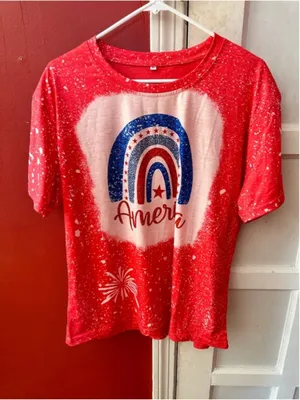 Rainbow American Flag Shirt Patriotic Shirt 4th of July Memorial Day Tshirt thumbnail 5