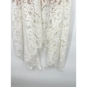 Lulus Midi Dress S White Lace Asymmetrical Hem Bridal Boho Ethereal Romantic thumbnail 4
