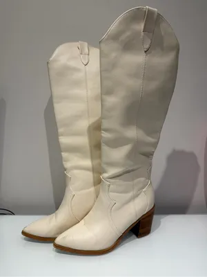 Billini Novena Tall Boots Off White Size 8 thumbnail 5