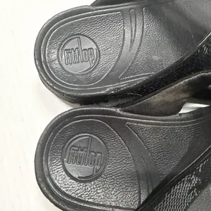 FitFlop Shoes Womens Size 5‎ Black Sequin Thong Flip Flop Wedge Sandals Comfort thumbnail 3