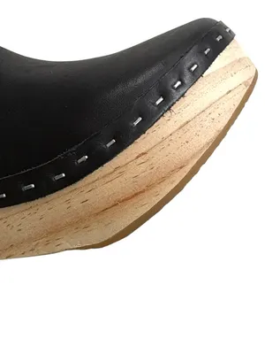 EUC Free People Leather Bungalow Clog Heeled Boots Black Size 9.5 thumbnail 5