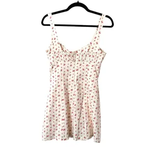 ZARA Floral Sweetheart Mini Dress White‎ Small thumbnail 4