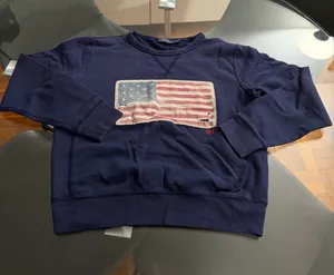 Polo Ralph Lauren USA Flag Navy Blue Sweatshirt Women's size M thumbnail 1